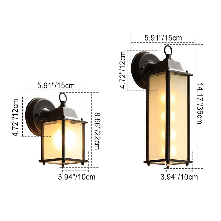 Moderner Minimalistischer Quadrat Rechteck Rund Glas Aluminium 1-Licht Wandleuchte Lampe Für Garten | Karnz