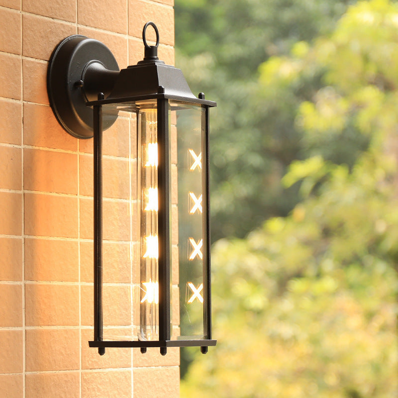 Moderner Minimalistischer Quadrat Rechteck Rund Glas Aluminium 1-Licht Wandleuchte Lampe Für Garten | Karnz