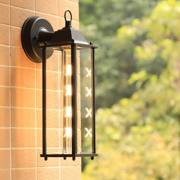 Moderner Minimalistischer Quadrat Rechteck Rund Glas Aluminium 1-Licht Wandleuchte Lampe Für Garten | Karnz