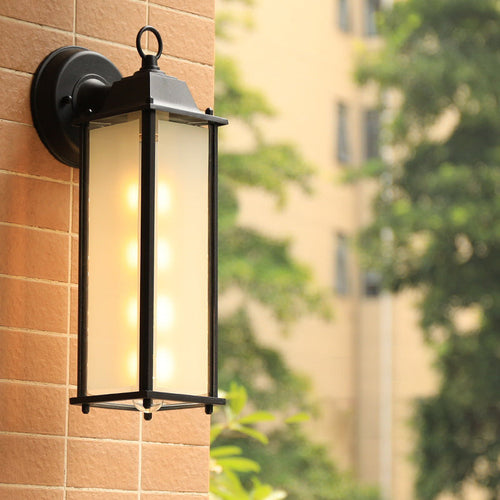 Moderner Minimalistischer Quadrat Rechteck Rund Glas Aluminium 1-Licht Wandleuchte Lampe Für Garten | Karnz