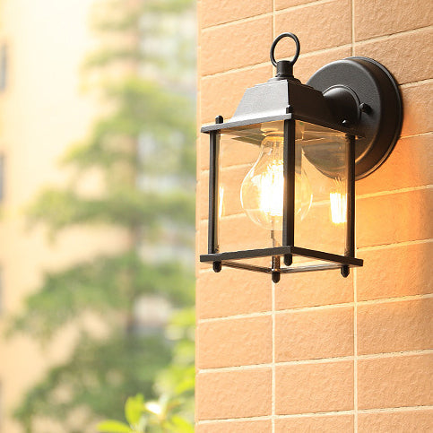 Moderner Minimalistischer Quadrat Rechteck Rund Glas Aluminium 1-Licht Wandleuchte Lampe Für Garten | Karnz