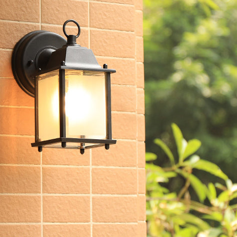 Moderner Minimalistischer Quadrat Rechteck Rund Glas Aluminium 1-Licht Wandleuchte Lampe Für Garten | Karnz
