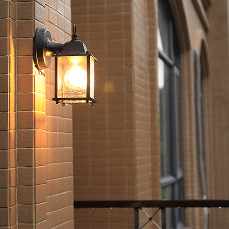 Moderner Minimalistischer Quadrat Rechteck Rund Glas Aluminium 1-Licht Wandleuchte Lampe Für Garten | Karnz