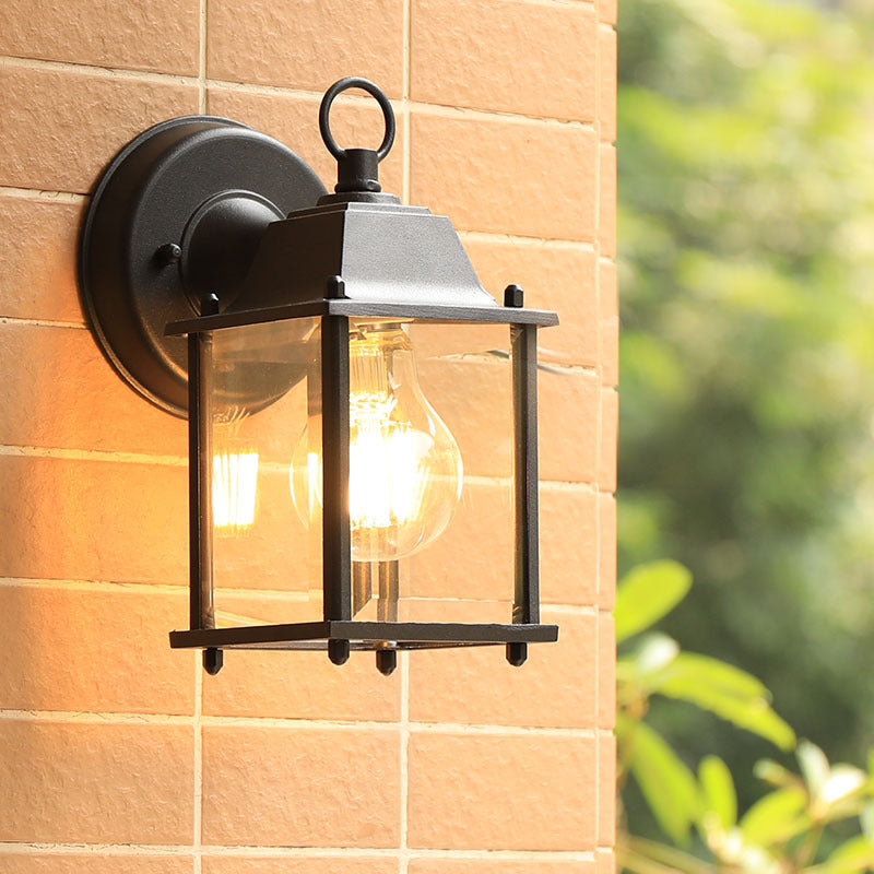 Moderner Minimalistischer Quadrat Rechteck Rund Glas Aluminium 1-Licht Wandleuchte Lampe Für Garten | Karnz