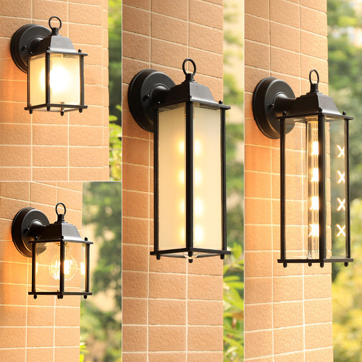 Moderner Minimalistischer Quadrat Rechteck Rund Glas Aluminium 1-Licht Wandleuchte Lampe Für Garten | Karnz