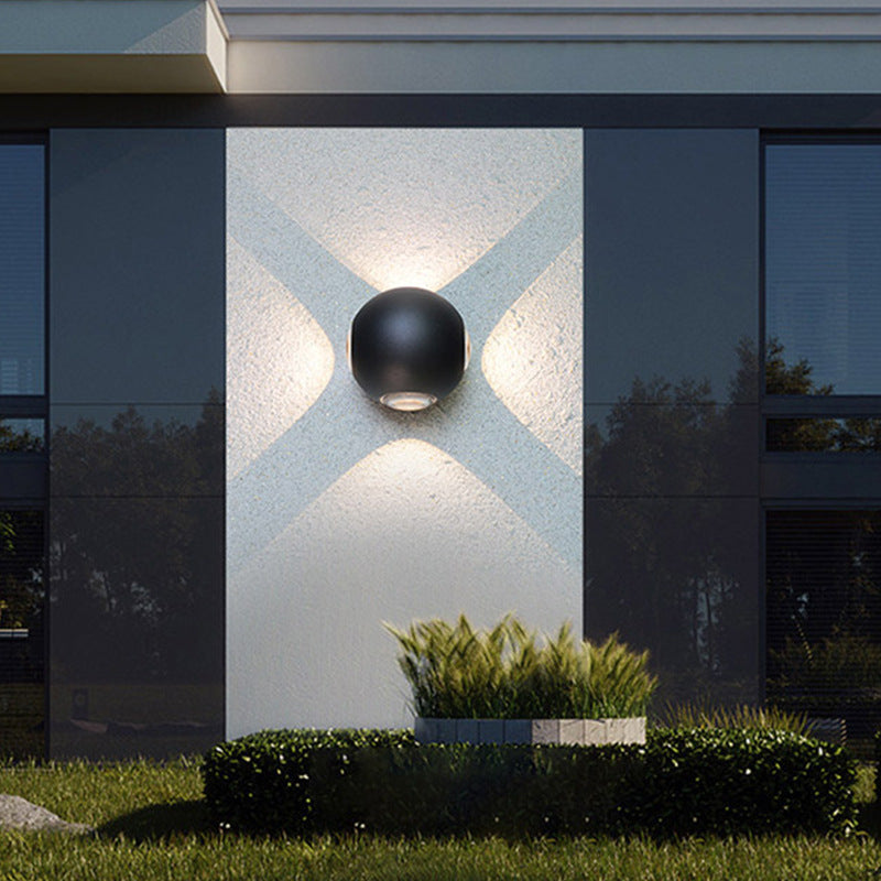 Moderne Minimalistische Runde Quadratische Orb Linse Aluminium LED Wand Sconces Lampe Für Garten | Karnz