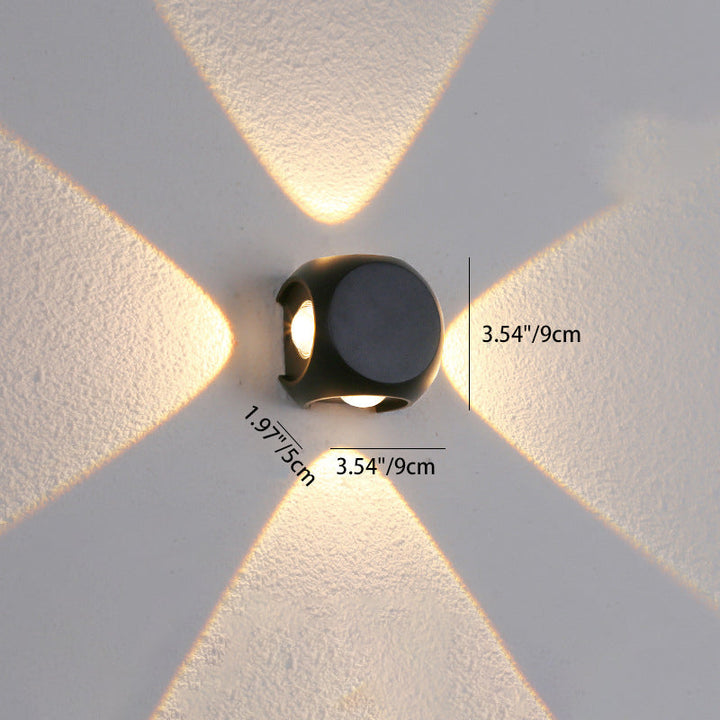 Moderne Minimalistische Runde Quadratische Orb Linse Aluminium LED Wand Sconces Lampe Für Garten | Karnz