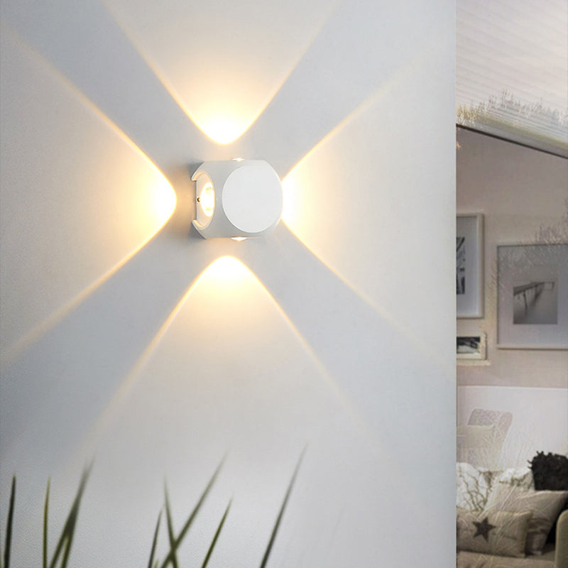 Moderne Minimalistische Runde Quadratische Orb Linse Aluminium LED Wand Sconces Lampe Für Garten | Karnz