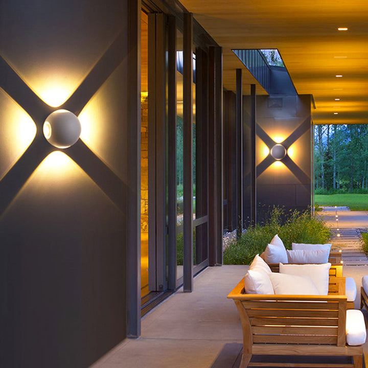 Moderne Minimalistische Runde Quadratische Orb Linse Aluminium LED Wand Sconces Lampe Für Garten | Karnz