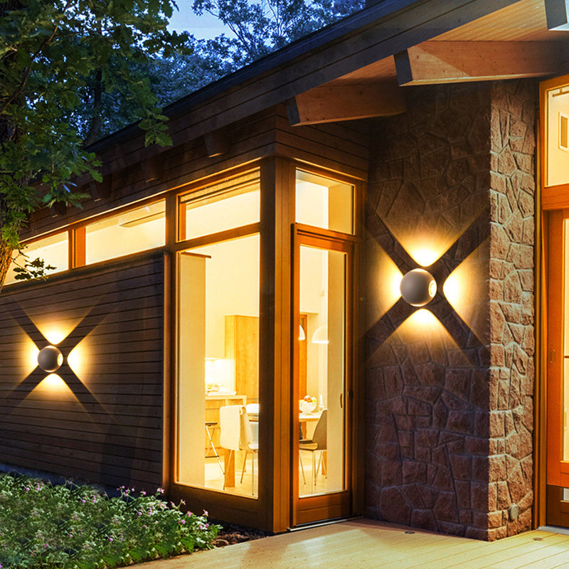 Moderne Minimalistische Runde Quadratische Orb Linse Aluminium LED Wand Sconces Lampe Für Garten | Karnz