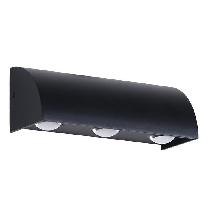 Moderne Einfachheit Wasserdichte Gewölbte Zylindrische Aluminium PC LED Wandleuchte für Außenbereich Patio | Karnz