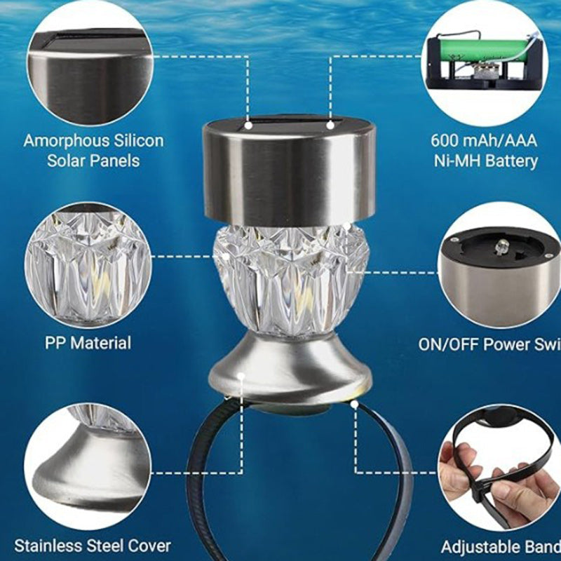 Moderne Einfachheit Solar Wasserdicht PP Edelstahl Diamant Zylinder LED Landschaft Beleuchtung Außenlicht Für Garten | Karnz