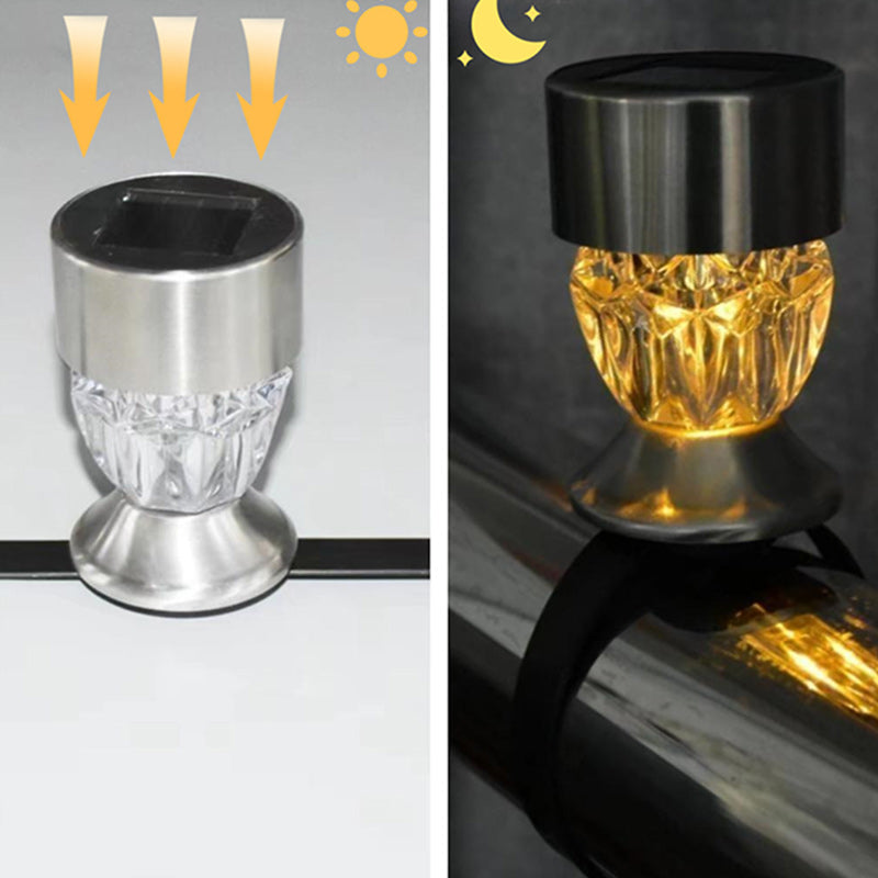 Moderne Einfachheit Solar Wasserdicht PP Edelstahl Diamant Zylinder LED Landschaft Beleuchtung Außenlicht Für Garten | Karnz