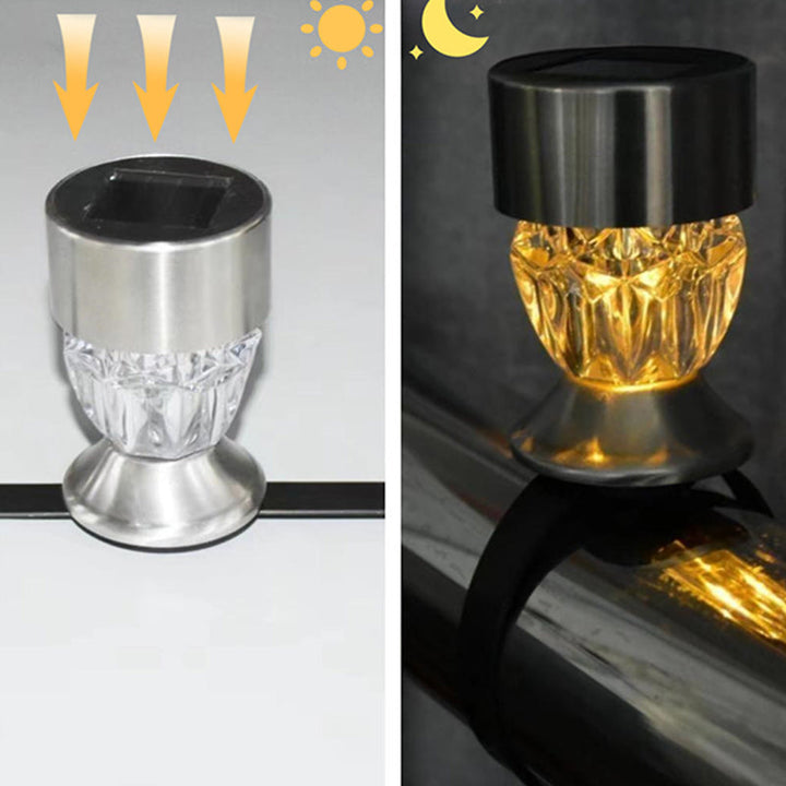 Moderne Einfachheit Solar Wasserdicht PP Edelstahl Diamant Zylinder LED Landschaft Beleuchtung Außenlicht Für Garten | Karnz