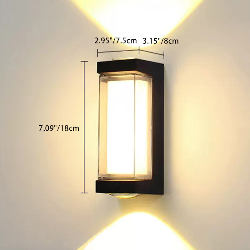 Moderne Einfachheit Wasserdichte Aluminium PC Zylinder Würfel LED Wandleuchte Lampe für Außenpatio | Karnz