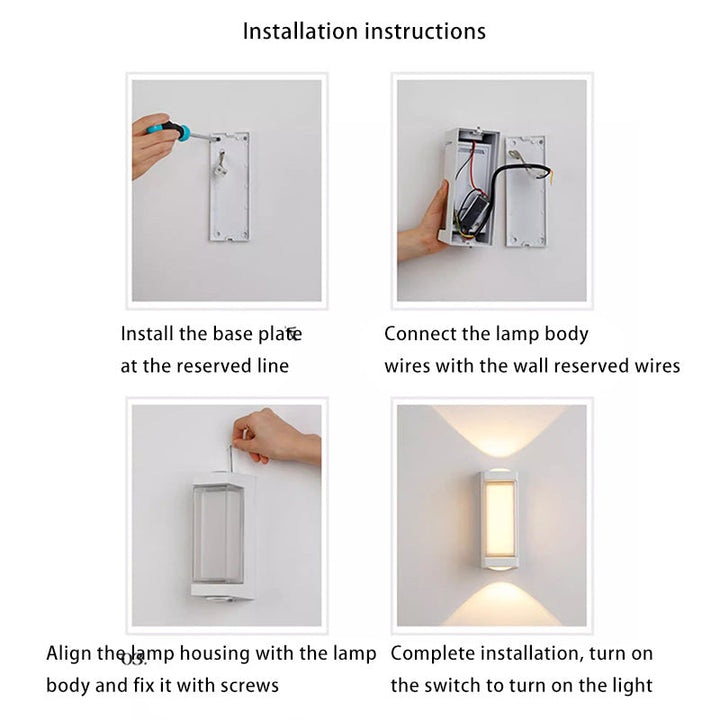 Moderne Einfachheit Wasserdichte Aluminium PC Zylinder Würfel LED Wandleuchte Lampe für Außenpatio | Karnz