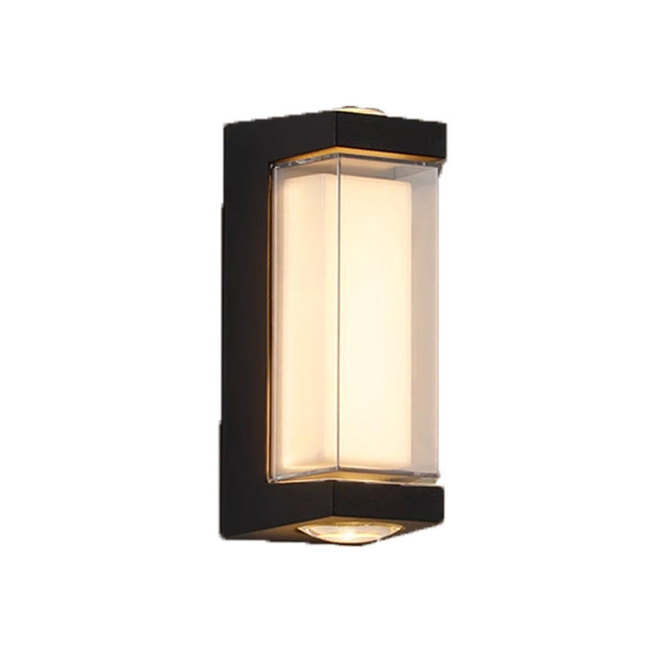 Moderne Einfachheit Wasserdichte Aluminium PC Zylinder Würfel LED Wandleuchte Lampe für Außenpatio | Karnz