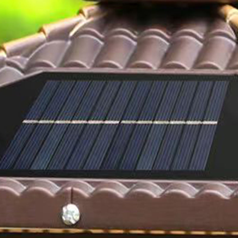 Traditionelle chinesische Solar wasserdichte Aluminium PC Glas Kiefer Baum quadratische Zylinder LED Landschaft Beleuchtung Außenlicht für Außenpatio | Karnz