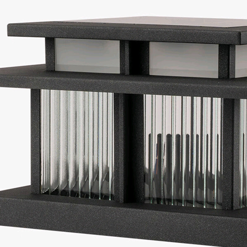 Modern Minimalist Solar Waterproof Square Cylinder Aluminiumlegierung Glas LED Landschaft Beleuchtung Außenlicht Für Außenpatio | Karnz