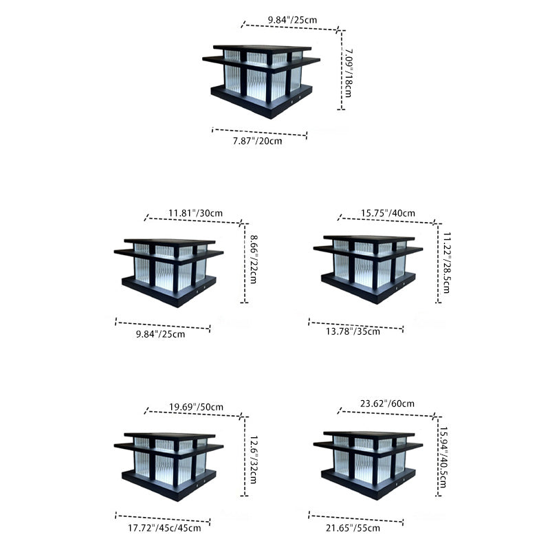 Modern Minimalist Solar Waterproof Square Cylinder Aluminiumlegierung Glas LED Landschaft Beleuchtung Außenlicht Für Außenpatio | Karnz