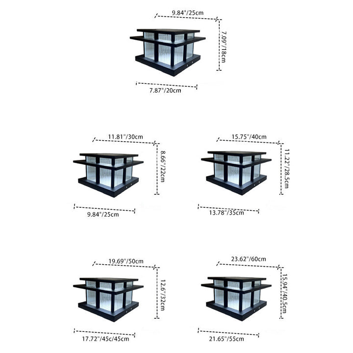 Modern Minimalist Solar Waterproof Square Cylinder Aluminiumlegierung Glas LED Landschaft Beleuchtung Außenlicht Für Außenpatio | Karnz