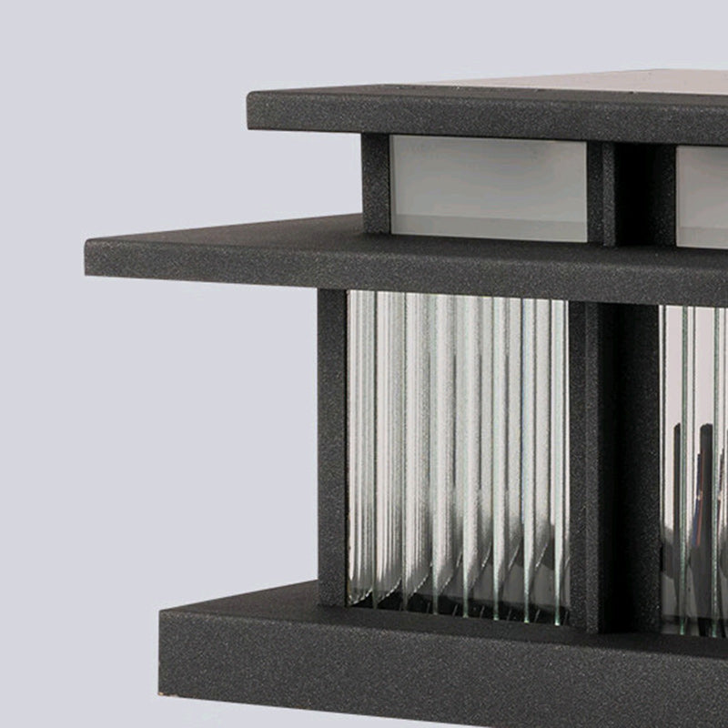 Modern Minimalist Solar Waterproof Square Cylinder Aluminiumlegierung Glas LED Landschaft Beleuchtung Außenlicht Für Außenpatio | Karnz