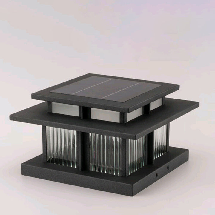 Modern Minimalist Solar Waterproof Square Cylinder Aluminiumlegierung Glas LED Landschaft Beleuchtung Außenlicht Für Außenpatio | Karnz