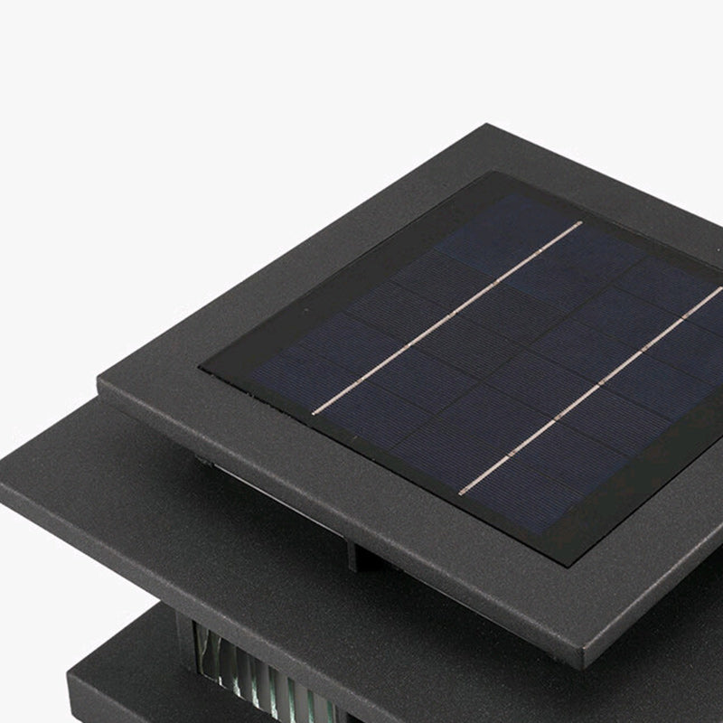 Modern Minimalist Solar Waterproof Square Cylinder Aluminiumlegierung Glas LED Landschaft Beleuchtung Außenlicht Für Außenpatio | Karnz