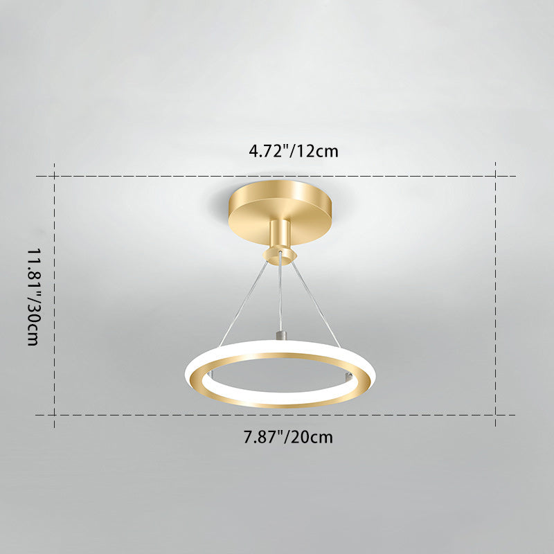 Moderne skandinavische runde LED-Deckenleuchte aus Metall und Siliziumdioxid zur halben Deckenmontage für Flure