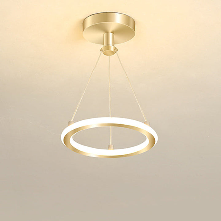 Moderne skandinavische runde LED-Deckenleuchte aus Metall und Siliziumdioxid zur halben Deckenmontage für Flure