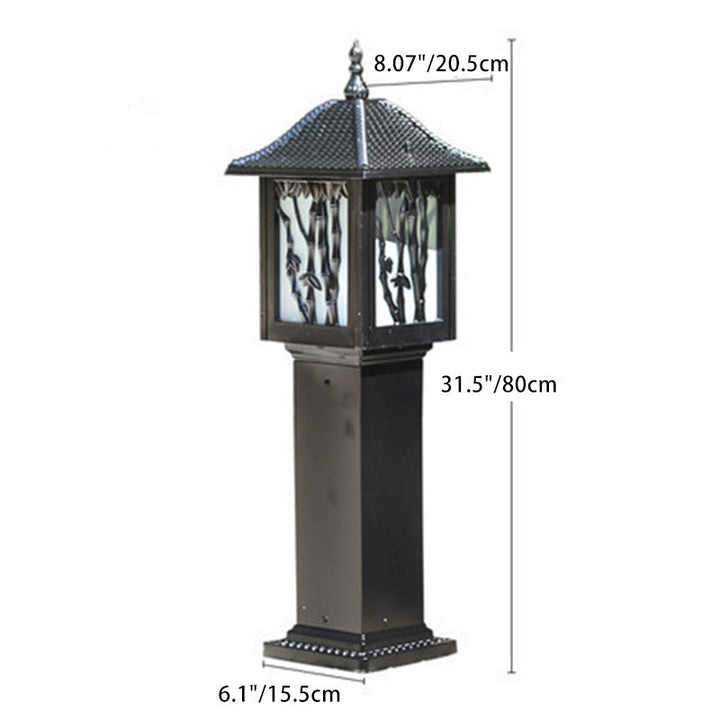 Traditionelle europäische Solar-wasserfeste Aluminiumzylinder-Bambus 1-Licht Landschaftsbeleuchtung Außenbeleuchtung für den Garten | Karnz