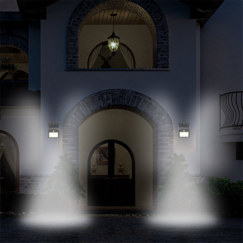 Moderne Einfachheit Solar Wasserdicht Bewegungsmelder ABS Rechteckige LED Wandleuchte Lampe für Außenpatio | Karnz