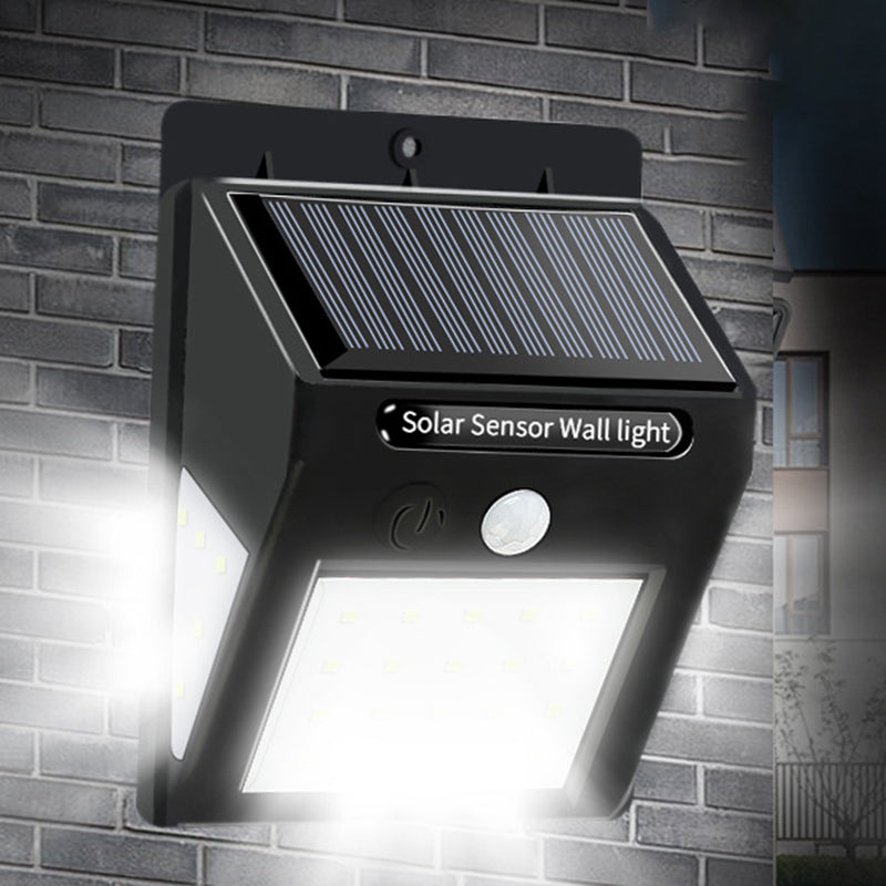 Moderne Einfachheit Solar Wasserdicht Bewegungsmelder ABS Rechteckige LED Wandleuchte Lampe für Außenpatio | Karnz