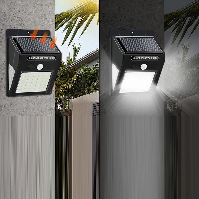 Moderne Einfachheit Solar Wasserdicht Bewegungsmelder ABS Rechteckige LED Wandleuchte Lampe für Außenpatio | Karnz