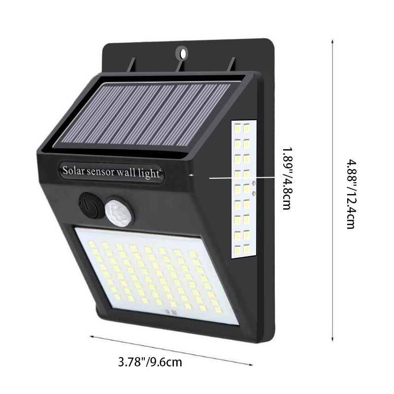 Moderne Einfachheit Solar Wasserdicht Bewegungsmelder ABS Rechteckige LED Wandleuchte Lampe für Außenpatio | Karnz