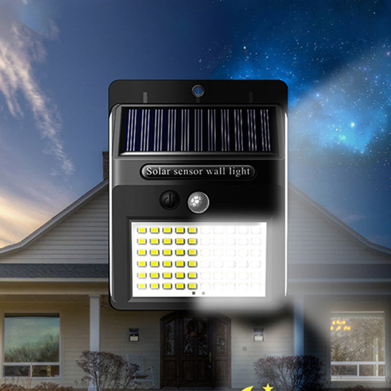 Moderne Einfachheit Solar Wasserdicht Bewegungsmelder ABS Rechteckige LED Wandleuchte Lampe für Außenpatio | Karnz