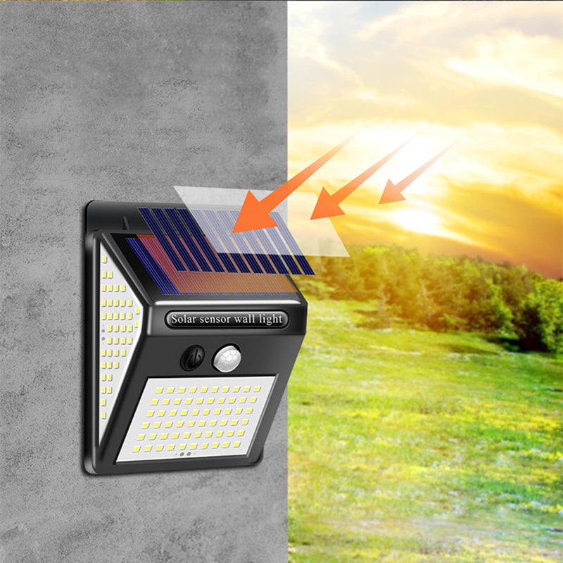 Moderne Einfachheit Solar Wasserdicht Bewegungsmelder ABS Rechteckige LED Wandleuchte Lampe für Außenpatio | Karnz