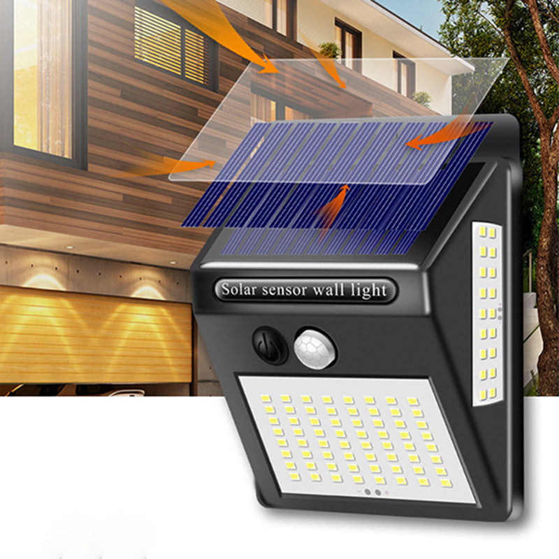 Moderne Einfachheit Solar Wasserdicht Bewegungsmelder ABS Rechteckige LED Wandleuchte Lampe für Außenpatio | Karnz