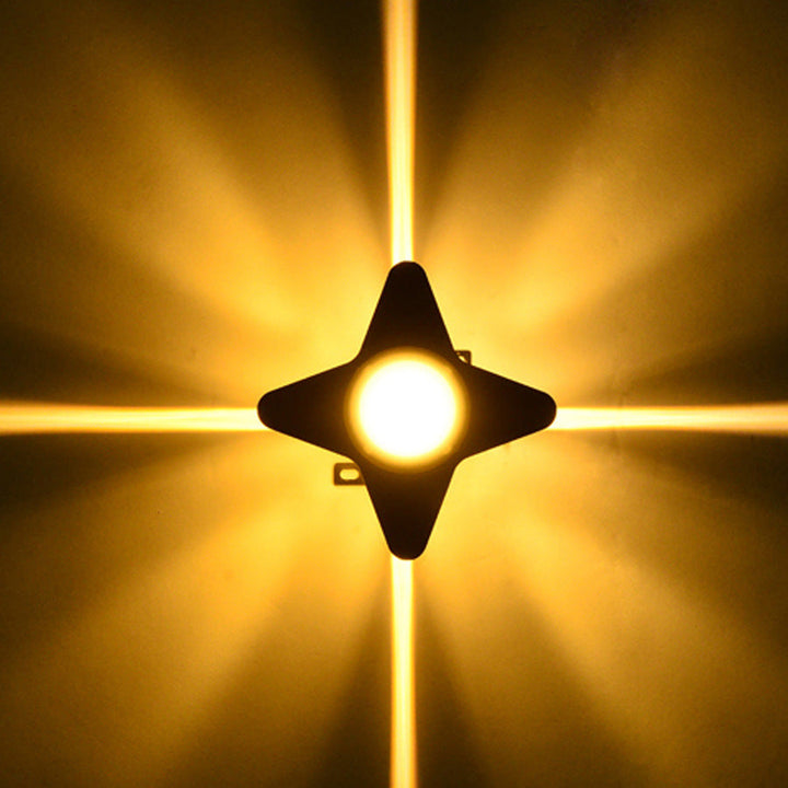 Zeitgenössische Kreative Wasserdichte Aluminium Acryl PC Kreuz Stern LED Wandleuchte Lampe Für Außenpatio | Karnz