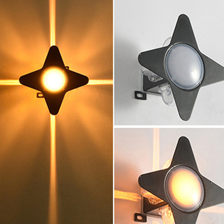 Zeitgenössische Kreative Wasserdichte Aluminium Acryl PC Kreuz Stern LED Wandleuchte Lampe Für Außenpatio | Karnz