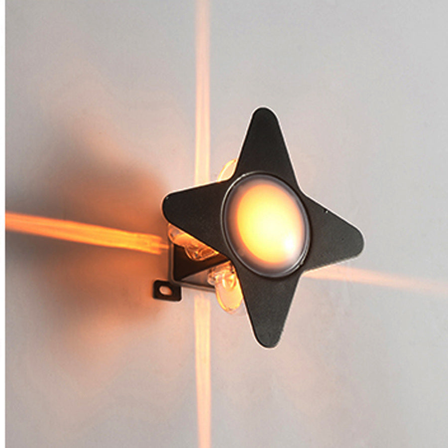 Zeitgenössische Kreative Wasserdichte Aluminium Acryl PC Kreuz Stern LED Wandleuchte Lampe Für Außenpatio | Karnz