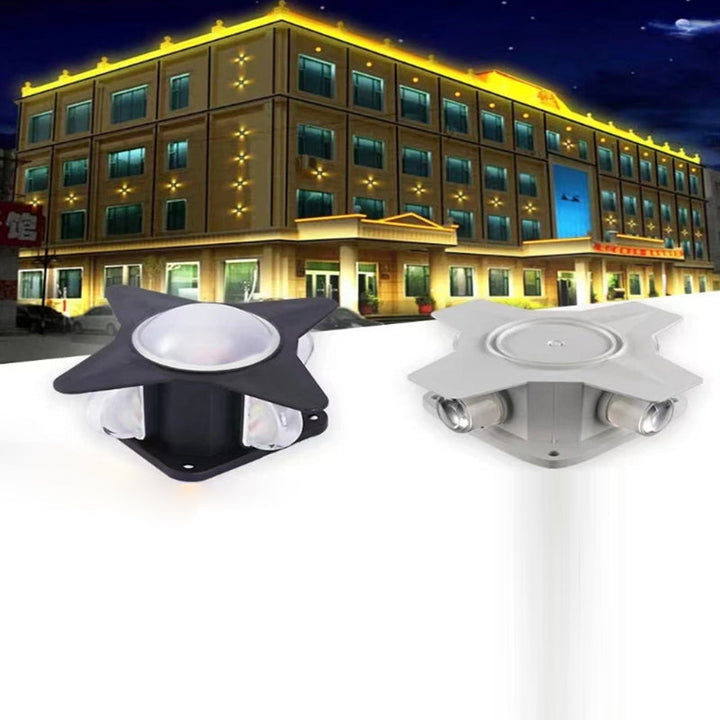 Zeitgenössische Kreative Wasserdichte Aluminium Acryl PC Kreuz Stern LED Wandleuchte Lampe Für Außenpatio | Karnz