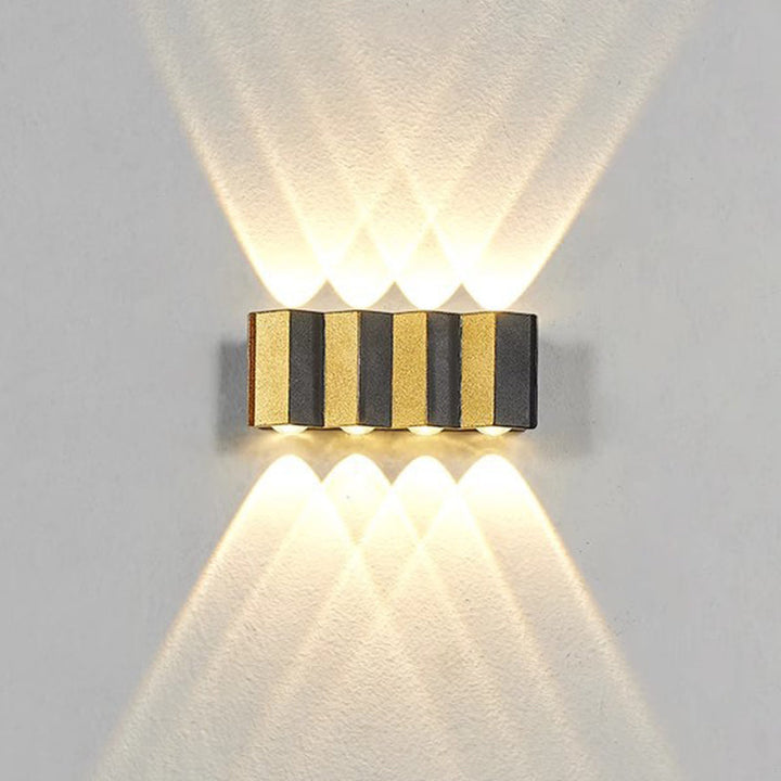Moderne Einfachheit Wasserdichte Aluminium Rechteckige Gebogene Auf- und Abwärts LED Wandlampe Für Outdoor Patio | Karnz