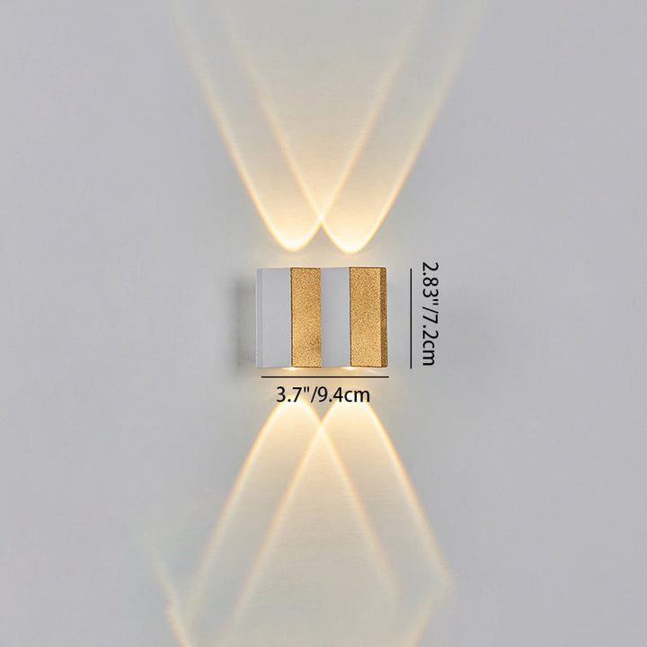Moderne Einfachheit Wasserdichte Aluminium Rechteckige Gebogene Auf- und Abwärts LED Wandlampe Für Outdoor Patio | Karnz