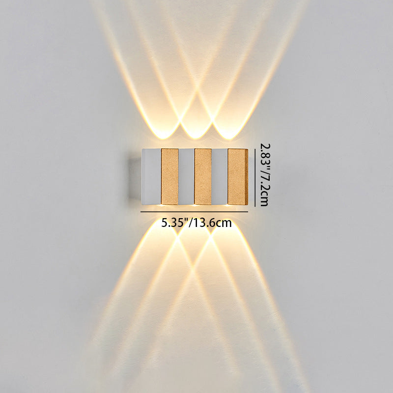 Moderne Einfachheit Wasserdichte Aluminium Rechteckige Gebogene Auf- und Abwärts LED Wandlampe Für Outdoor Patio | Karnz