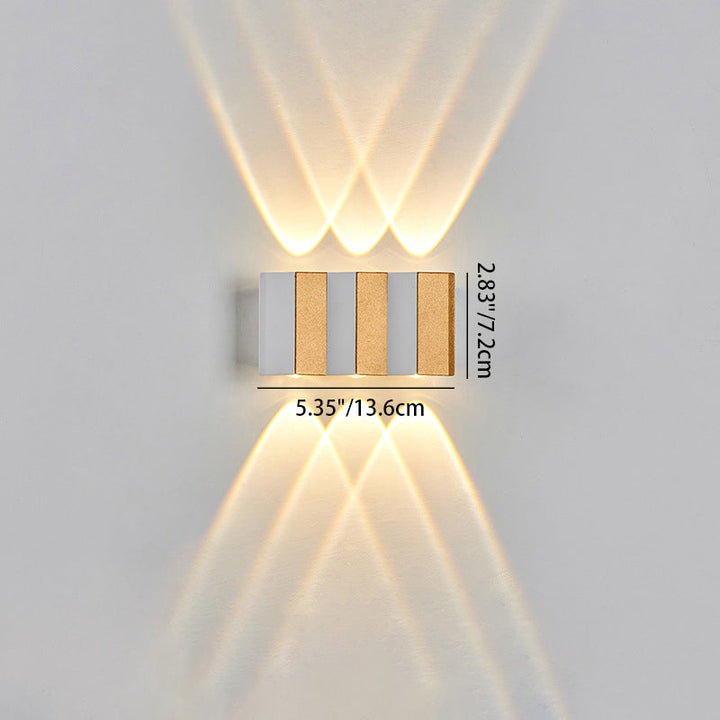 Moderne Einfachheit Wasserdichte Aluminium Rechteckige Gebogene Auf- und Abwärts LED Wandlampe Für Outdoor Patio | Karnz