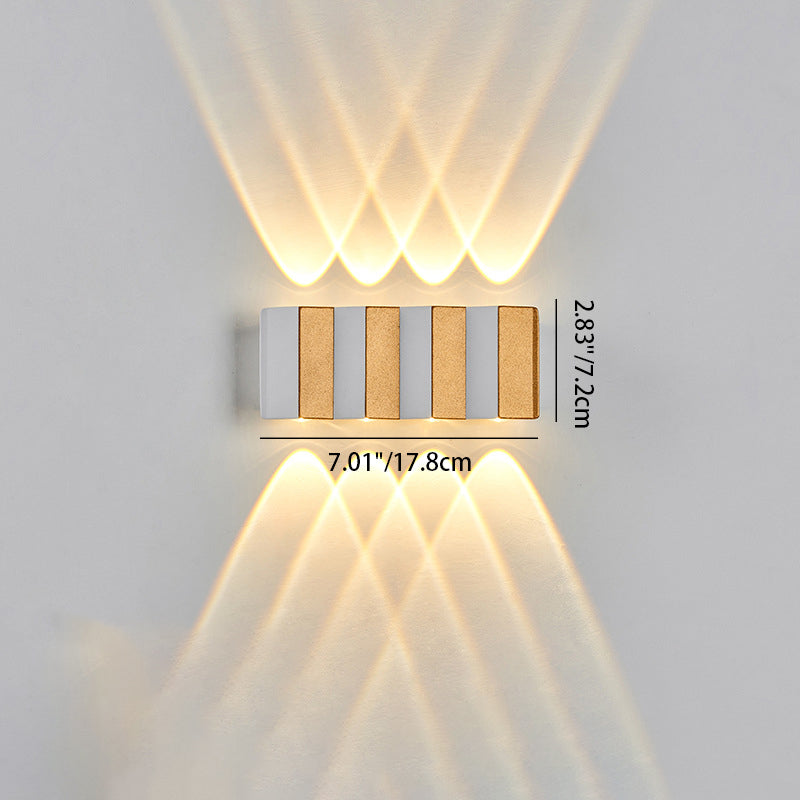 Moderne Einfachheit Wasserdichte Aluminium Rechteckige Gebogene Auf- und Abwärts LED Wandlampe Für Outdoor Patio | Karnz