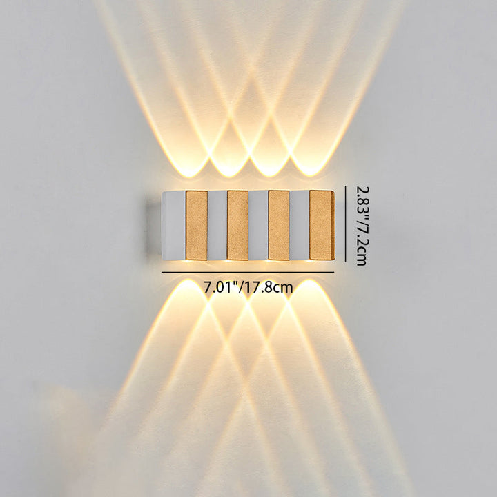 Moderne Einfachheit Wasserdichte Aluminium Rechteckige Gebogene Auf- und Abwärts LED Wandlampe Für Outdoor Patio | Karnz