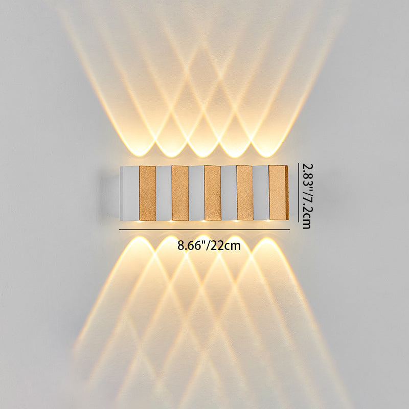 Moderne Einfachheit Wasserdichte Aluminium Rechteckige Gebogene Auf- und Abwärts LED Wandlampe Für Outdoor Patio | Karnz