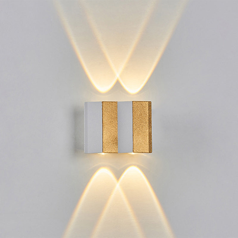 Moderne Einfachheit Wasserdichte Aluminium Rechteckige Gebogene Auf- und Abwärts LED Wandlampe Für Outdoor Patio | Karnz